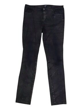 YEST slim fit jeans black  sparkle coated copper powder stretchy 8-10 mid rise